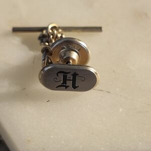 Hickok USA Gold Tone Letter "H" Tie Pin Vintage